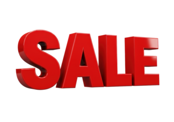 Isolated Dynamic Red 'SALE' Typography for Commerce Advertising