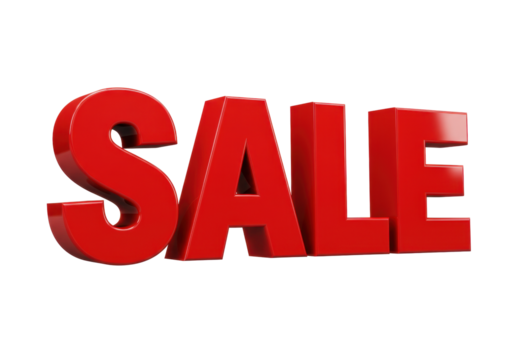 Isolated Dynamic Red 'SALE' Typography for Commerce Advertising