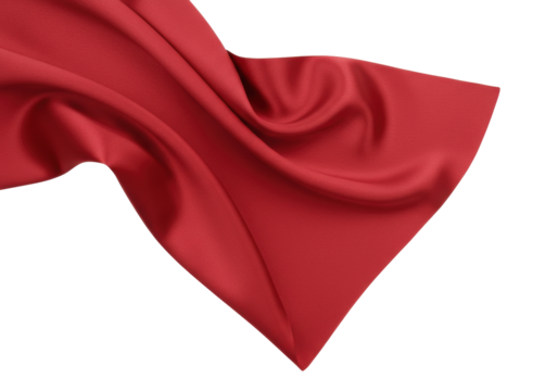 Isolated Rich Velvety Scarlet Textile Flowing Like Liquid Fire