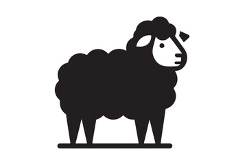 Sheep icon design illustration template silhouette on white background. (2)