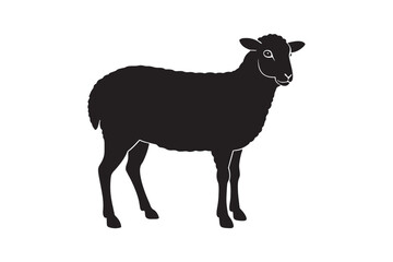Sheep icon design illustration template silhouette on white background. (3)