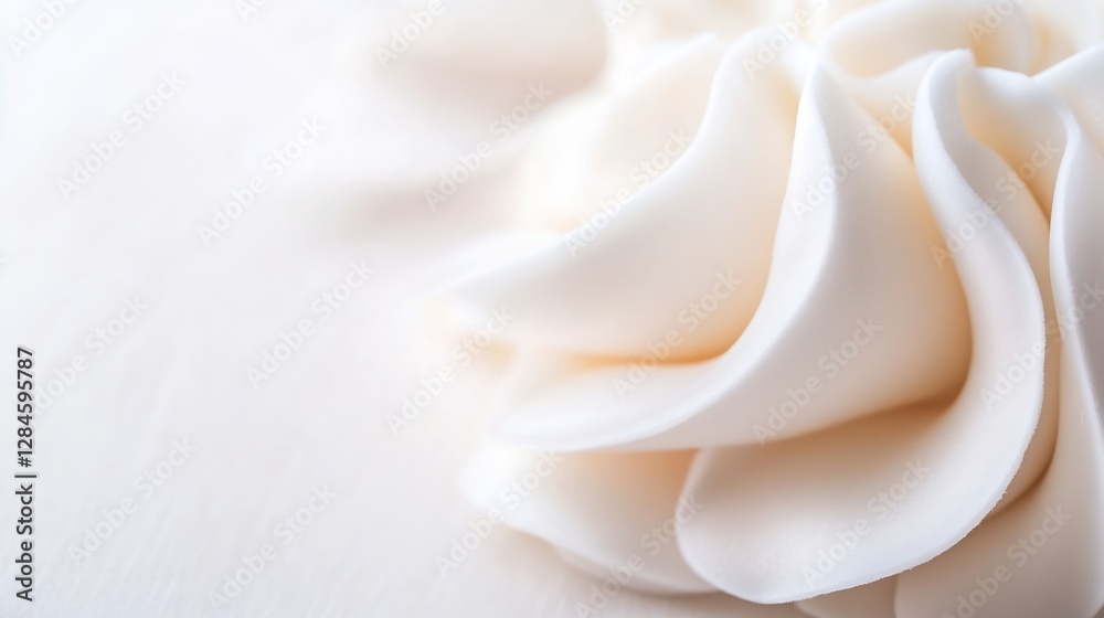 Poster delicate white silk flower resting on a serene white surface showing texture and elegance : generati