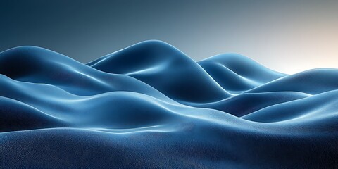 Fototapeta premium Abstract Blue Landscape Digital Art