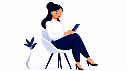 Woman Verifying Identity on Digital Device