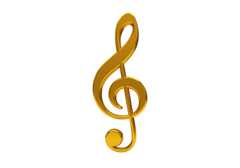 Fototapeta premium Isolated Gold Treble Clef