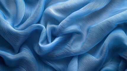 Obraz premium Light blue fabric drapes, folds, texture, abstract background