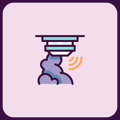 Smoke Detector Icon: Alerting System for Fire Safety