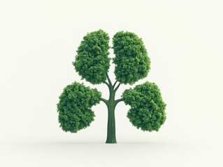 Tree shaped like lungs symbolizes the importance of fresh air and environmental sustainability, highlighting nature's vital role in our health and well-being