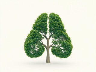 Conceptual tree resembling lungs symbolizes the critical importance of breathing fresh air and highlights the need for environmental protection and sustainability in our world today