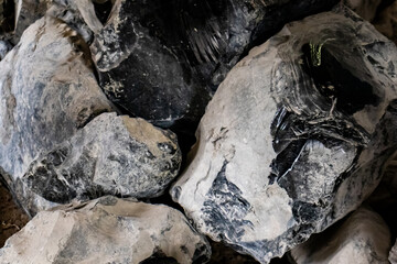 Obsidian pieces at the Teotihuacan archeological site.