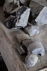 Elaboration of obsidian crafts at the Teotihuacan archaeological site.