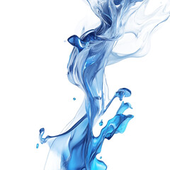Glowing Blue Liquid Splash Isolated on Transparent Background