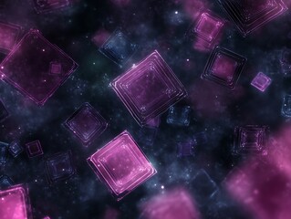 The floating squares and cubes with light and shadow effects