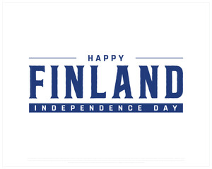 FINLAND Independence Day on a white background, Vector design of Independence day of FINLAND, Typographic Design of FINLAND National Day, Flag typography of FINLAND