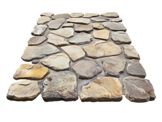 Natural Stone Path isolated on transparent or white background	

