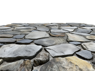 Natural Stone Path isolated on transparent or white background	
