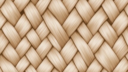 Detailed close-up of beige woven basket texture pattern