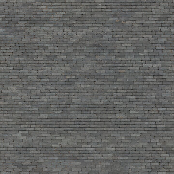 Seamless stone texture of gray basalt brick pavers