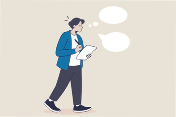 Note taking or minutes of meeting, conclusion or summary, education lecture or write important information concept, confidence businessman taking note in the meeting while listen to others information