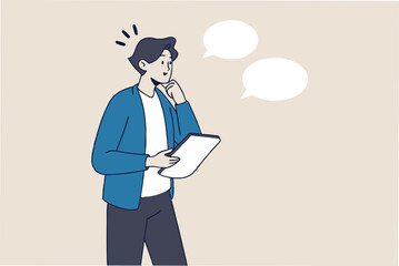 Note taking or minutes of meeting, conclusion or summary, education lecture or write important information concept, confidence businessman taking note in the meeting while listen to others information