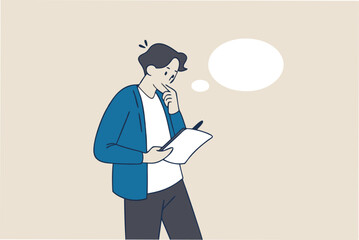 Note taking or minutes of meeting, conclusion or summary, education lecture or write important information concept, confidence businessman taking note in the meeting while listen to others information