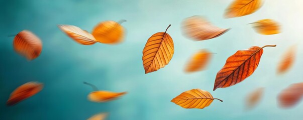 Abstract motion blur of swinging leaves in a fast windstorm