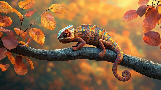 A beautifully camouflaged chameleon panther