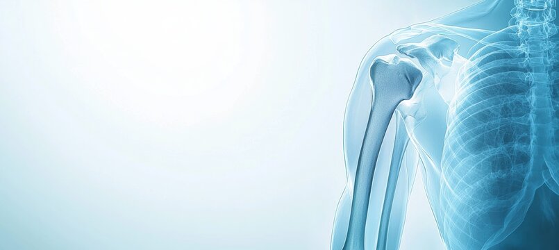 Medical Banner: Shoulder Endoprosthesis and X-ray for Orthopedic Design and Education