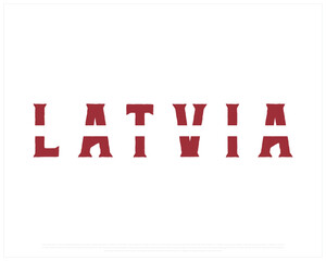 Latvia flag Typography with flag on a white background, Vector design of Latvia flag typography, Flag of Latvia, National Day Design, Latvia Day design