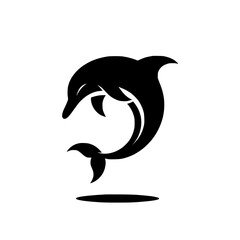 Obraz premium Jumping dolphin icon depicting playfulness and marine life