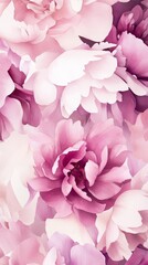 Obraz premium Delicate peonies bloom in shades of blush pink and deep magenta with intricate watercolor elegance captured in gentle brushstrokes
