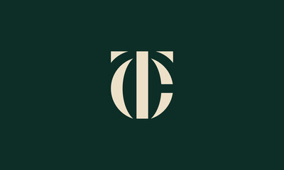 CT or TC monogram logo design