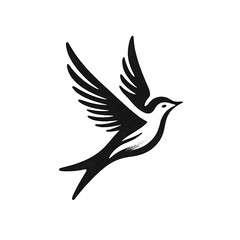 Fototapeta premium Silhouette of a bird in flight.