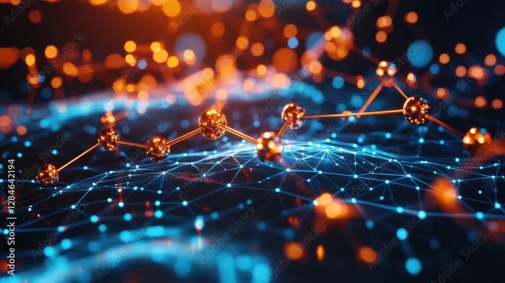 Leinwandbilder gas molecules in motion create a vibrant scientific visualization of atomic structures at molecular 