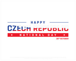 CZECH REPUBLIC Independence Day on a white background, Vector design of Independence day of Czech Republic, Typographic Design of CZECH REPUBLIC National Day, Flag typography of Czech Republic