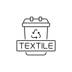 Textile Waste Bin Icon for Unused Clothing