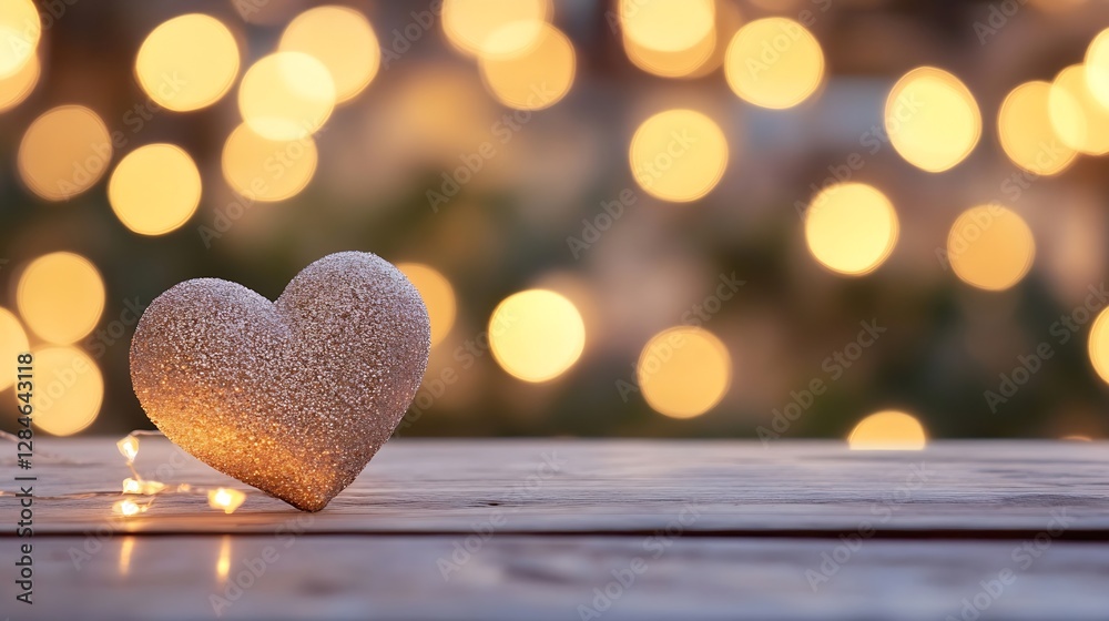 Poster charming heart shaped decoration with sparkling glitter creating a warm and romantic atmosphere perf