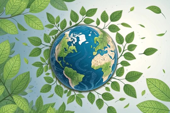 Happy Earth day concept background .Vector eco illustration for social poster, banner or card on the theme of saving the planet. Make everyday earth day