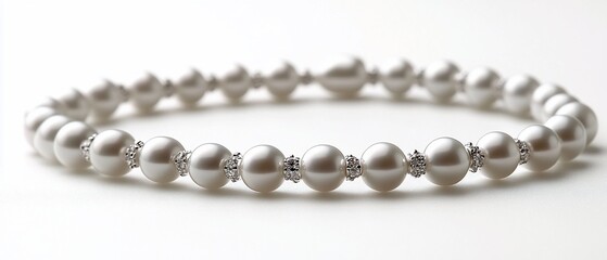 Obraz premium Elegant Pearl Bracelet with Crystals