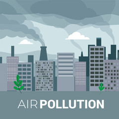 Obraz premium Air Pollution concept background people power plant factory pulling smoke out Problem Dust protection 