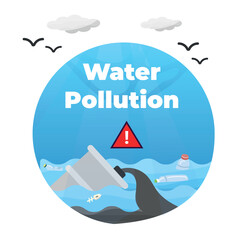 Water PollutionWater Pollution Global environmental problems Dirty waste plastic bags on the surface water garbage
