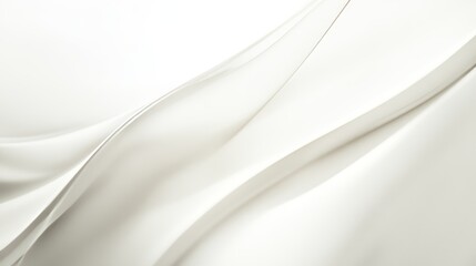 Fototapeta premium Flowing White Fabric Creates Soft and Elegant Texture in a Minimalistic Design, Enhancing the Atmosphere of the Interior Space