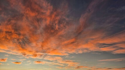 Vibrant orange sunset sky