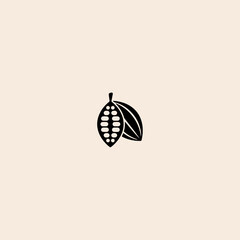 Cocoa pod isolated icon flat vector design.