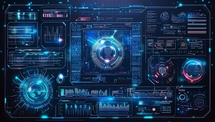 Digital technology background with futuristic data patterns and modern system interfaces