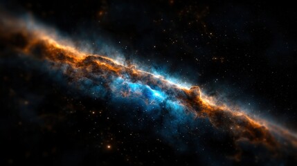 Fototapeta premium A long, thin line of stars and clouds in the sky