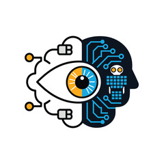 Obraz premium vector Artificial Intelligence model Robot with ai info-graph design help in business 