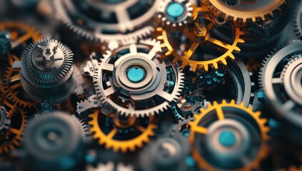 Intricate Clockwork Gears: A Symphony of Metal and Motion