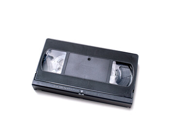 A classic VHS tape on a white background, evoking nostalgia for retro movies, vintage technology, and the golden era of home entertainment.