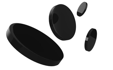 abstract black sphere reflection shape in white background